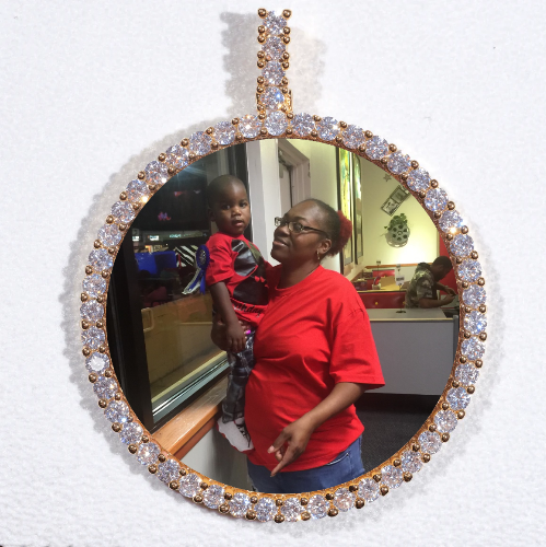 LARGE 3D CIRCLE CUSTOM PICTURE PENDANT