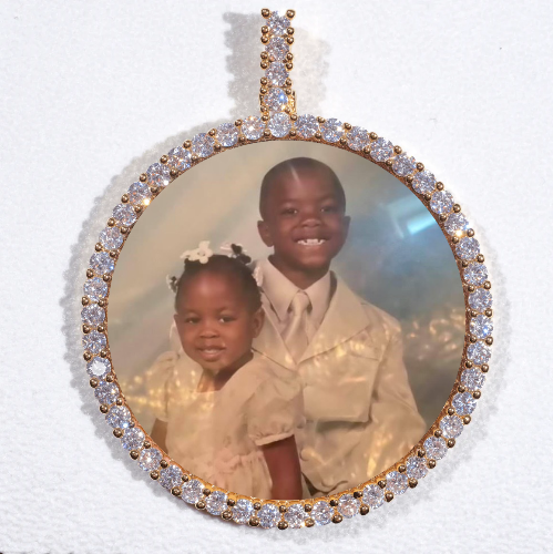 LARGE 3D CIRCLE CUSTOM PICTURE PENDANT