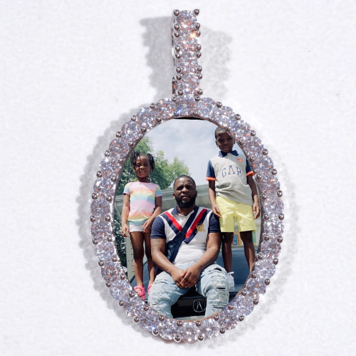 Large 3D Oval Custom Picture Pendant