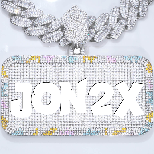 CUSTOM LETTER NECKLACE 3D COLORFUL SQUARE