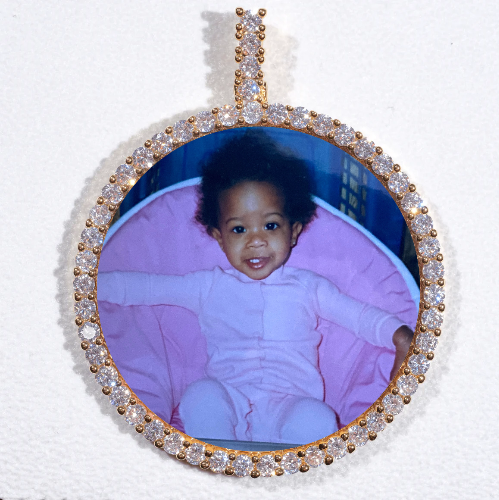 LARGE 3D CIRCLE CUSTOM PICTURE PENDANT