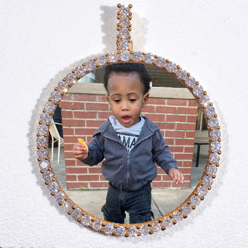 LARGE 3D CIRCLE CUSTOM PICTURE PENDANT