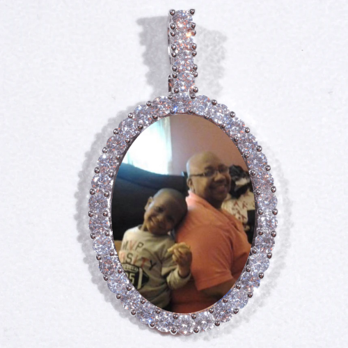 Large 3D Oval Custom Picture Pendant