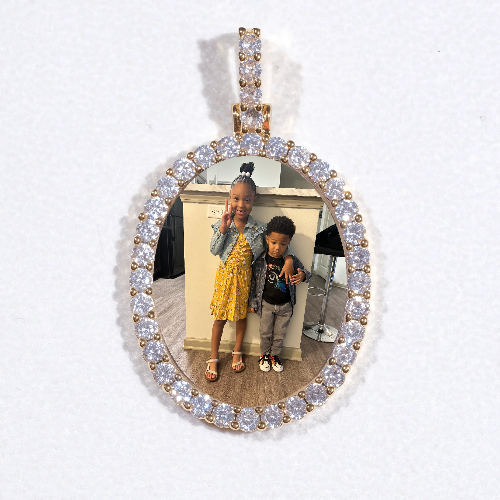 3D Oval Custom Picture Pendant