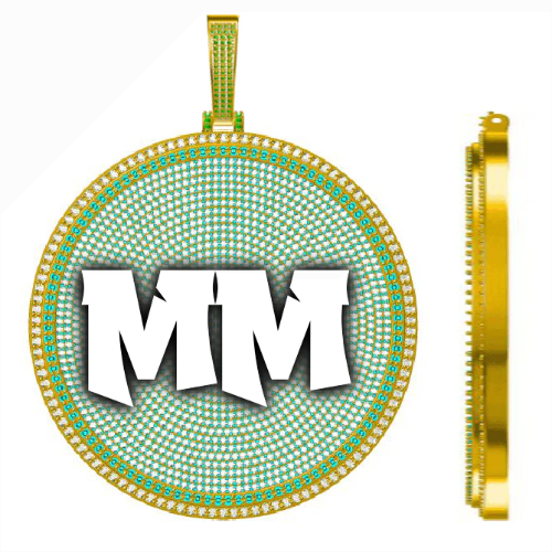 CUSTOM LETTER NECKLACE 3D BIG DISC