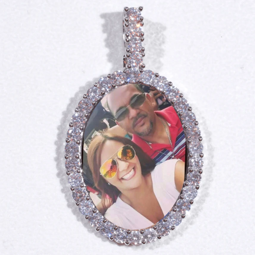 Large 3D Oval Custom Picture Pendant