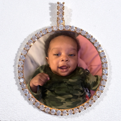 LARGE 3D CIRCLE CUSTOM PICTURE PENDANT