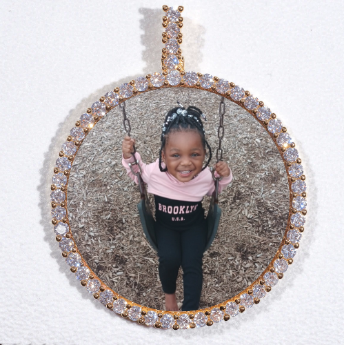 LARGE 3D CIRCLE CUSTOM PICTURE PENDANT