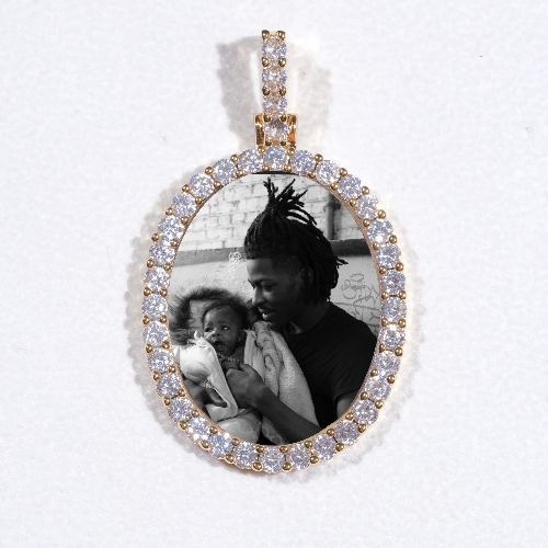 3D Oval Custom Picture Pendant