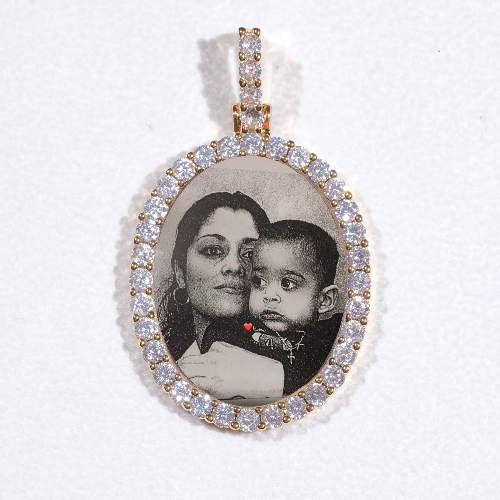 3D Oval Custom Picture Pendant