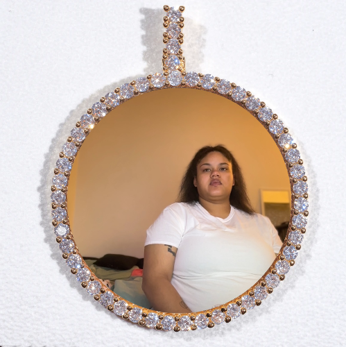 LARGE 3D CIRCLE CUSTOM PICTURE PENDANT
