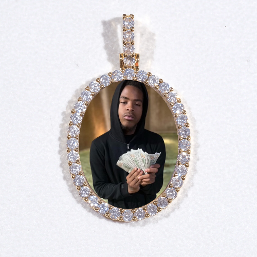 3D Oval Custom Picture Pendant