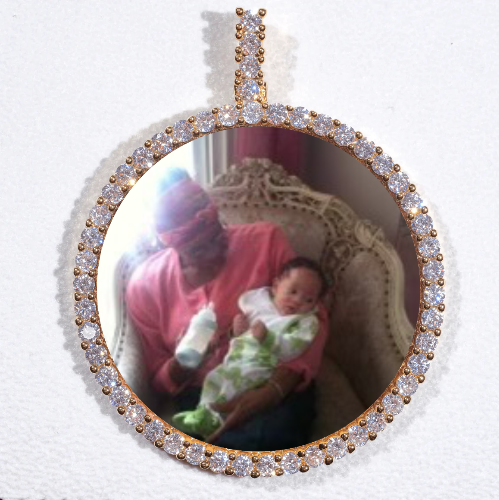 LARGE 3D CIRCLE CUSTOM PICTURE PENDANT
