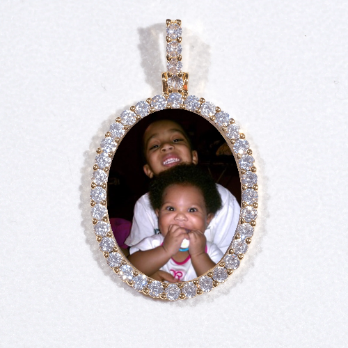 3D Oval Custom Picture Pendant