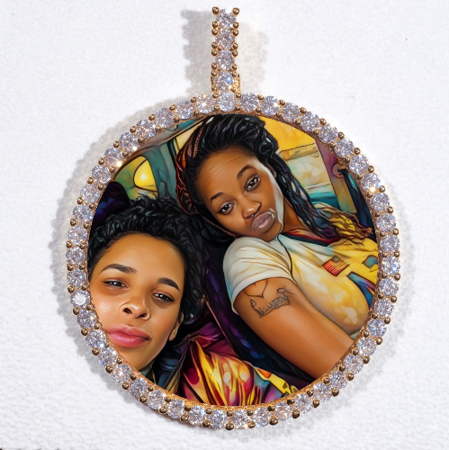 LARGE 3D CIRCLE CUSTOM PICTURE PENDANT