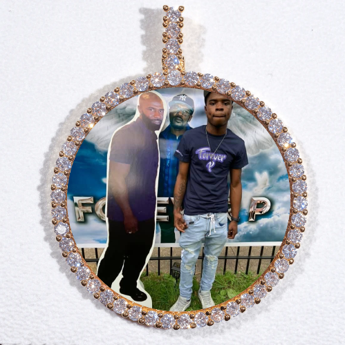 LARGE 3D CIRCLE CUSTOM PICTURE PENDANT
