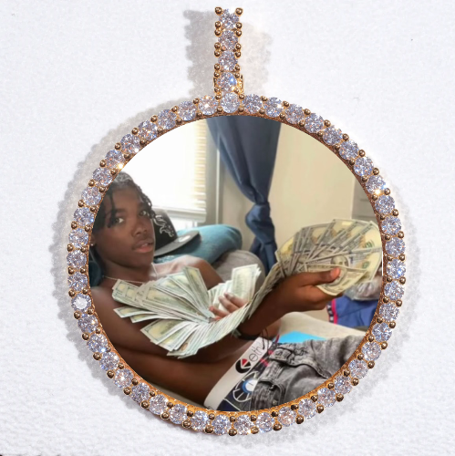 LARGE 3D CIRCLE CUSTOM PICTURE PENDANT