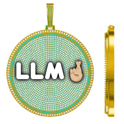 CUSTOM LETTER NECKLACE 3D BIG DISC