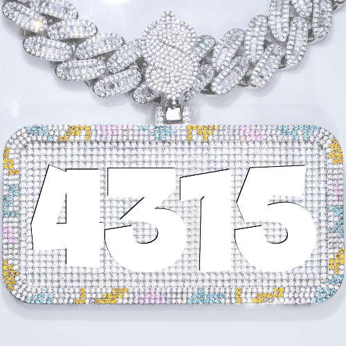 CUSTOM LETTER NECKLACE 3D COLORFUL SQUARE