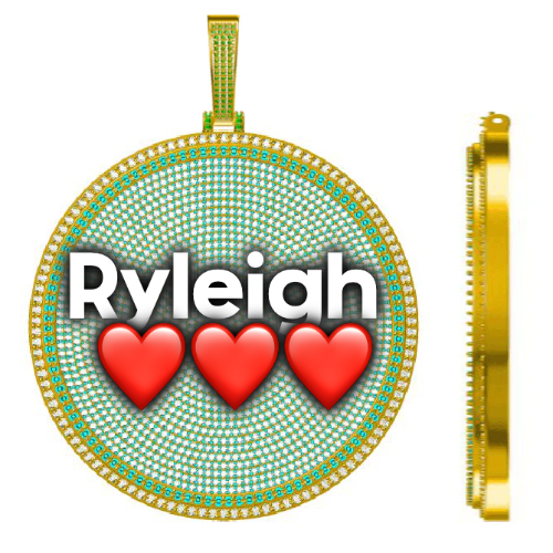 CUSTOM LETTER NECKLACE 3D BIG DISC