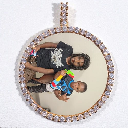 LARGE 3D CIRCLE CUSTOM PICTURE PENDANT