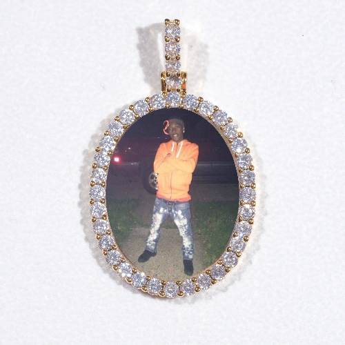 3D Oval Custom Picture Pendant