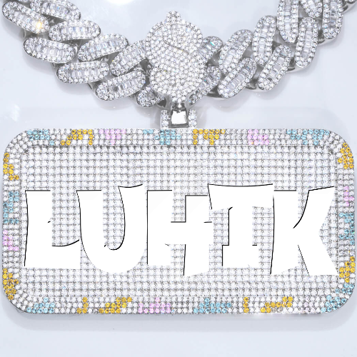 CUSTOM LETTER NECKLACE 3D COLORFUL SQUARE