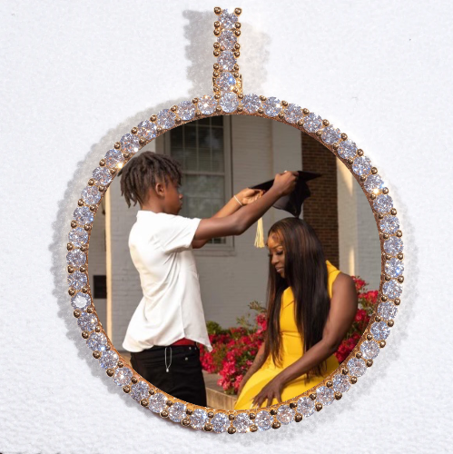 LARGE 3D CIRCLE CUSTOM PICTURE PENDANT