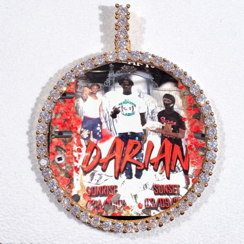 LARGE 3D CIRCLE CUSTOM PICTURE PENDANT
