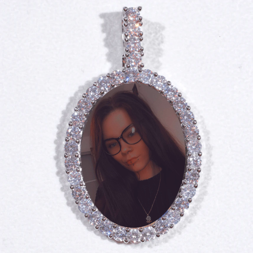 Large 3D Oval Custom Picture Pendant