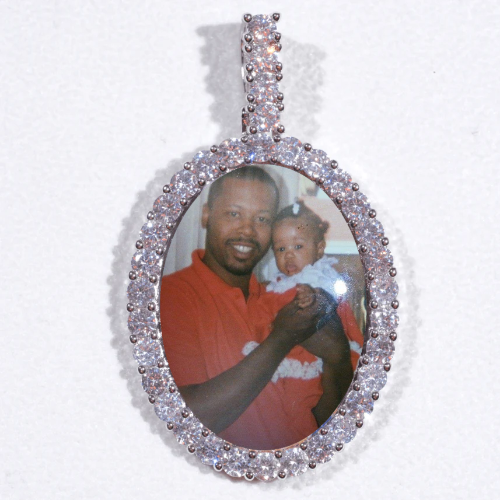 Large 3D Oval Custom Picture Pendant