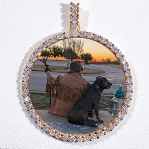 LARGE 3D CIRCLE CUSTOM PICTURE PENDANT
