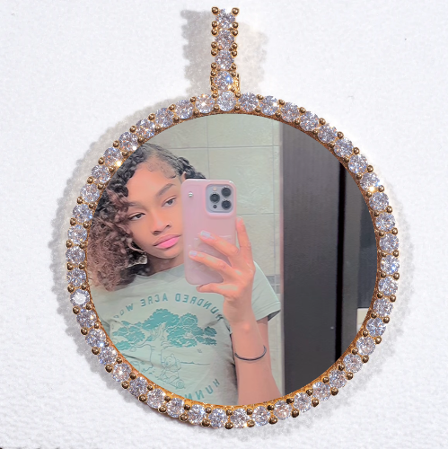 LARGE 3D CIRCLE CUSTOM PICTURE PENDANT