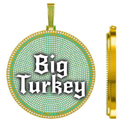 CUSTOM LETTER NECKLACE 3D BIG DISC
