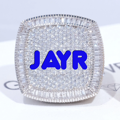 CUSTOM LETTER 3D ICED RING