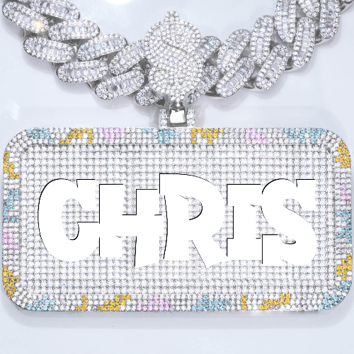 CUSTOM LETTER NECKLACE 3D COLORFUL SQUARE
