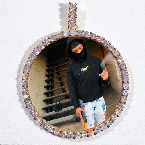 LARGE 3D CIRCLE CUSTOM PICTURE PENDANT