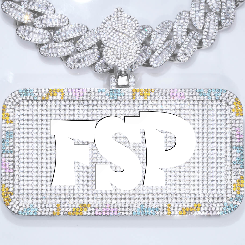 CUSTOM LETTER NECKLACE 3D COLORFUL SQUARE