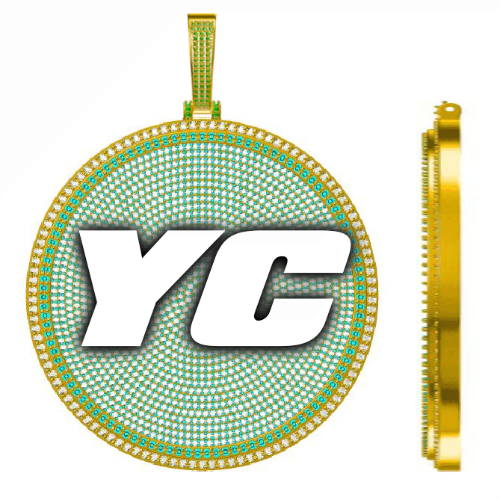 CUSTOM LETTER NECKLACE 3D BIG DISC