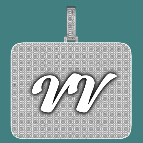 CUSTOM LETTER NECKLACE 3D BIG SQUARE