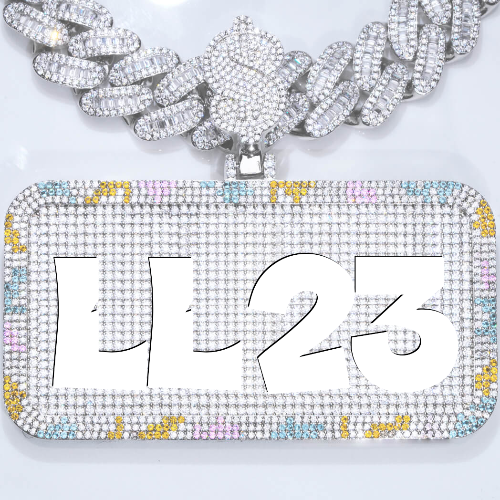 CUSTOM LETTER NECKLACE 3D COLORFUL SQUARE