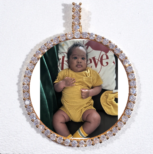 LARGE 3D CIRCLE CUSTOM PICTURE PENDANT