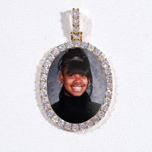3D Oval Custom Picture Pendant