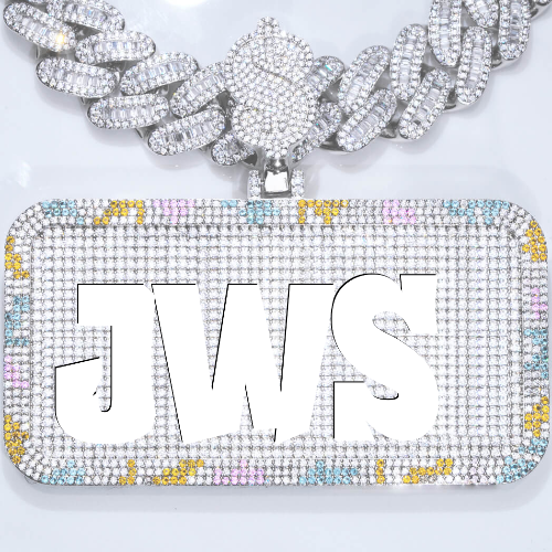 CUSTOM LETTER NECKLACE 3D COLORFUL SQUARE