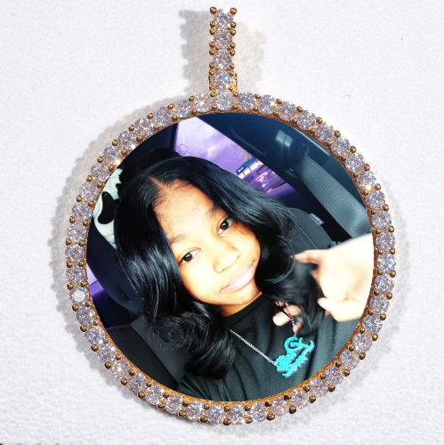 LARGE 3D CIRCLE CUSTOM PICTURE PENDANT