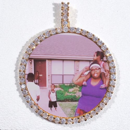 LARGE 3D CIRCLE CUSTOM PICTURE PENDANT