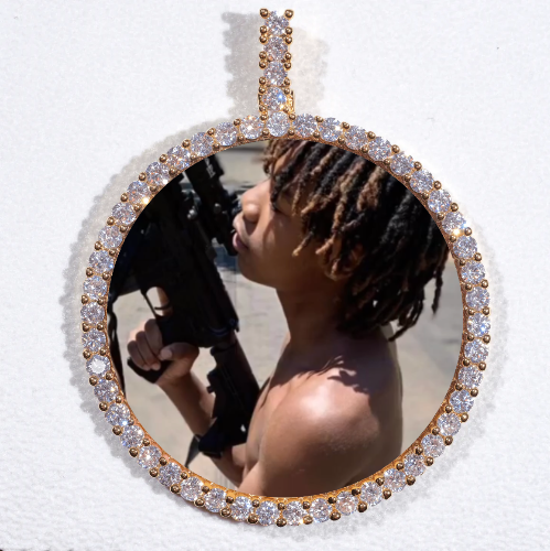 LARGE 3D CIRCLE CUSTOM PICTURE PENDANT