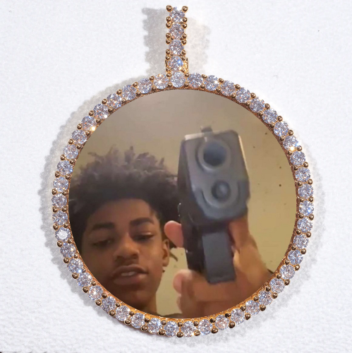 LARGE 3D CIRCLE CUSTOM PICTURE PENDANT