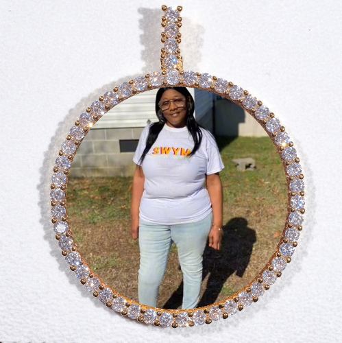 LARGE 3D CIRCLE CUSTOM PICTURE PENDANT