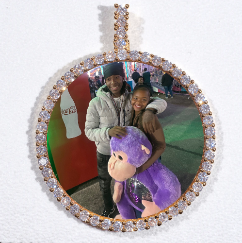 LARGE 3D CIRCLE CUSTOM PICTURE PENDANT